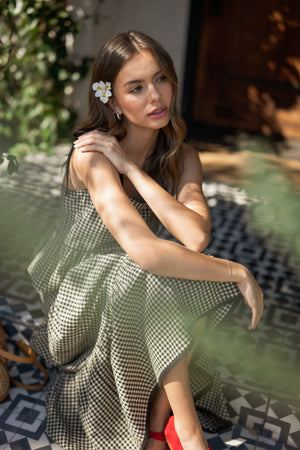 Gingham Pattern Tie Top