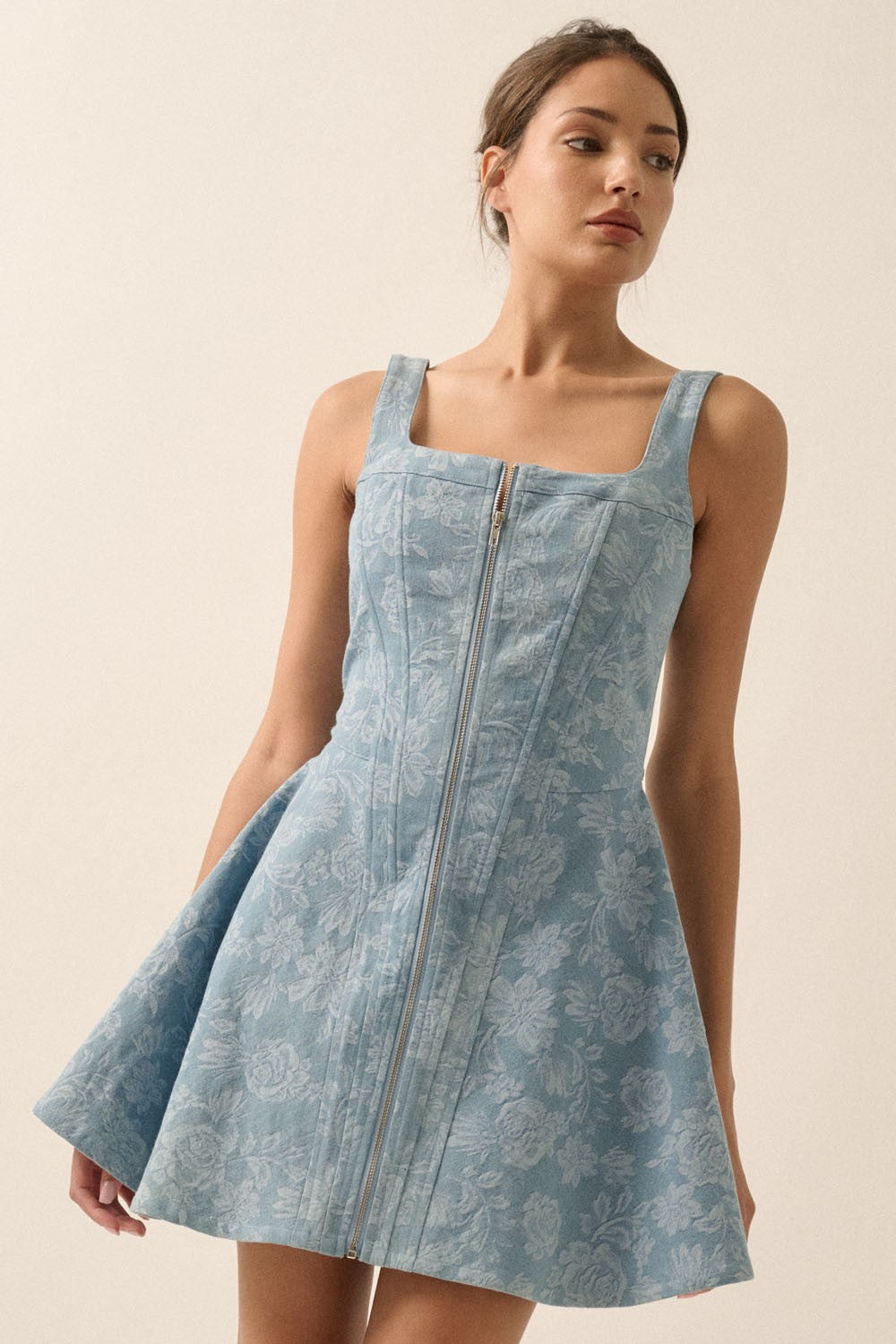 Flower Child Denim Mini Dress