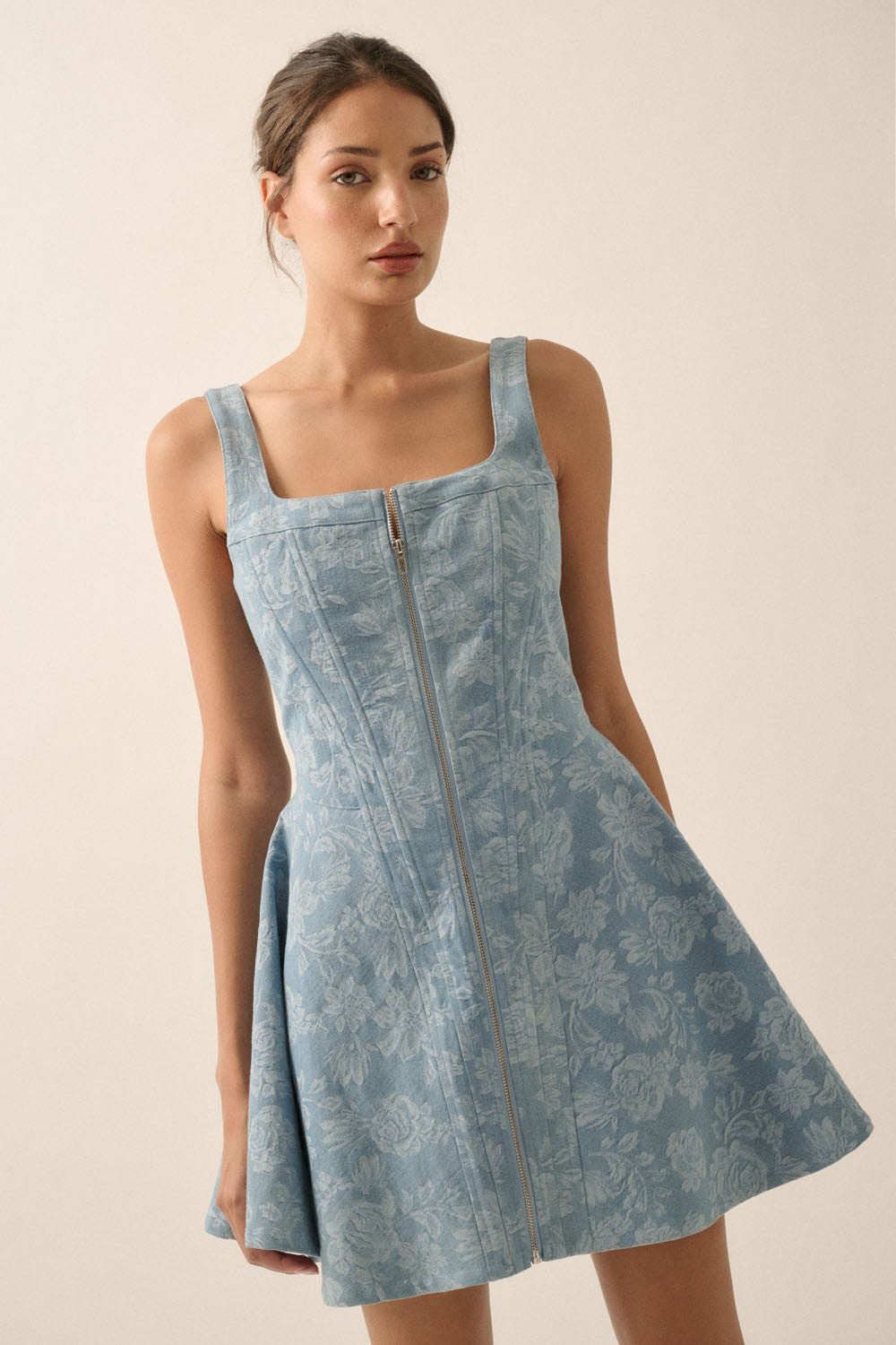 Flower Child Denim Mini Dress