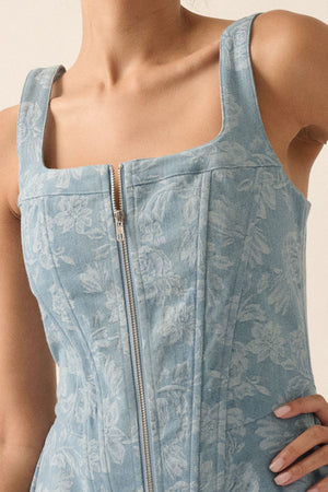 Flower Child Denim Mini Dress
