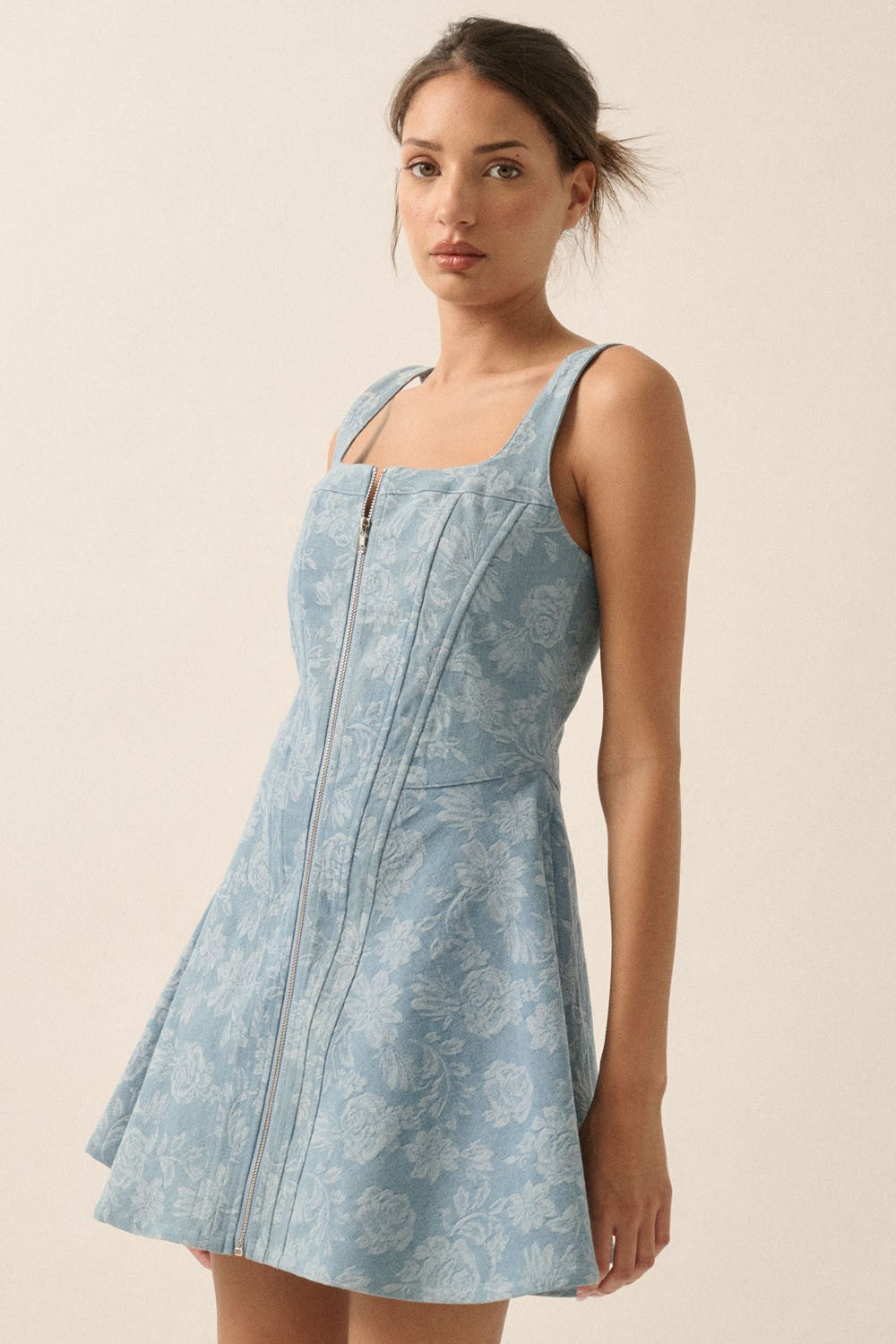 Flower Child Denim Mini Dress