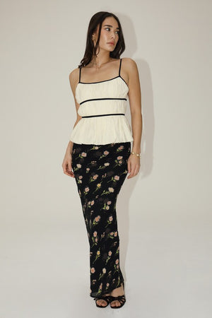 Ruched Contrasting Tank Top