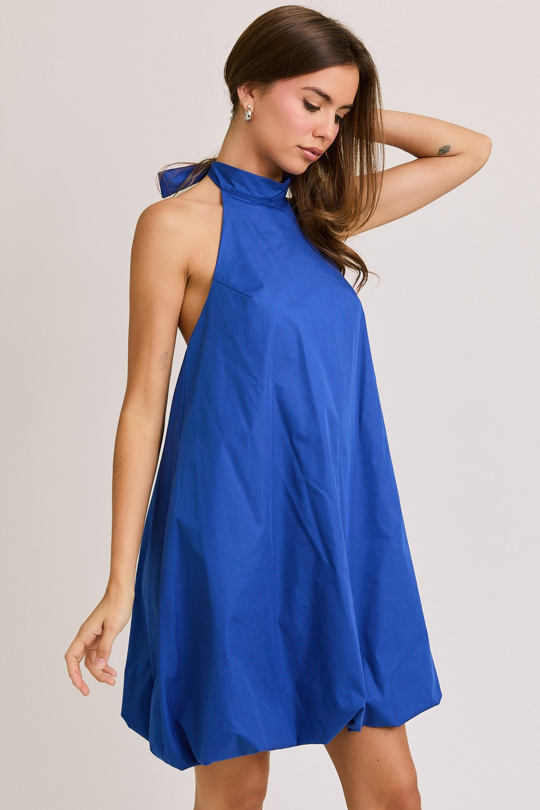 Halter Neck Bubble Mini Dress