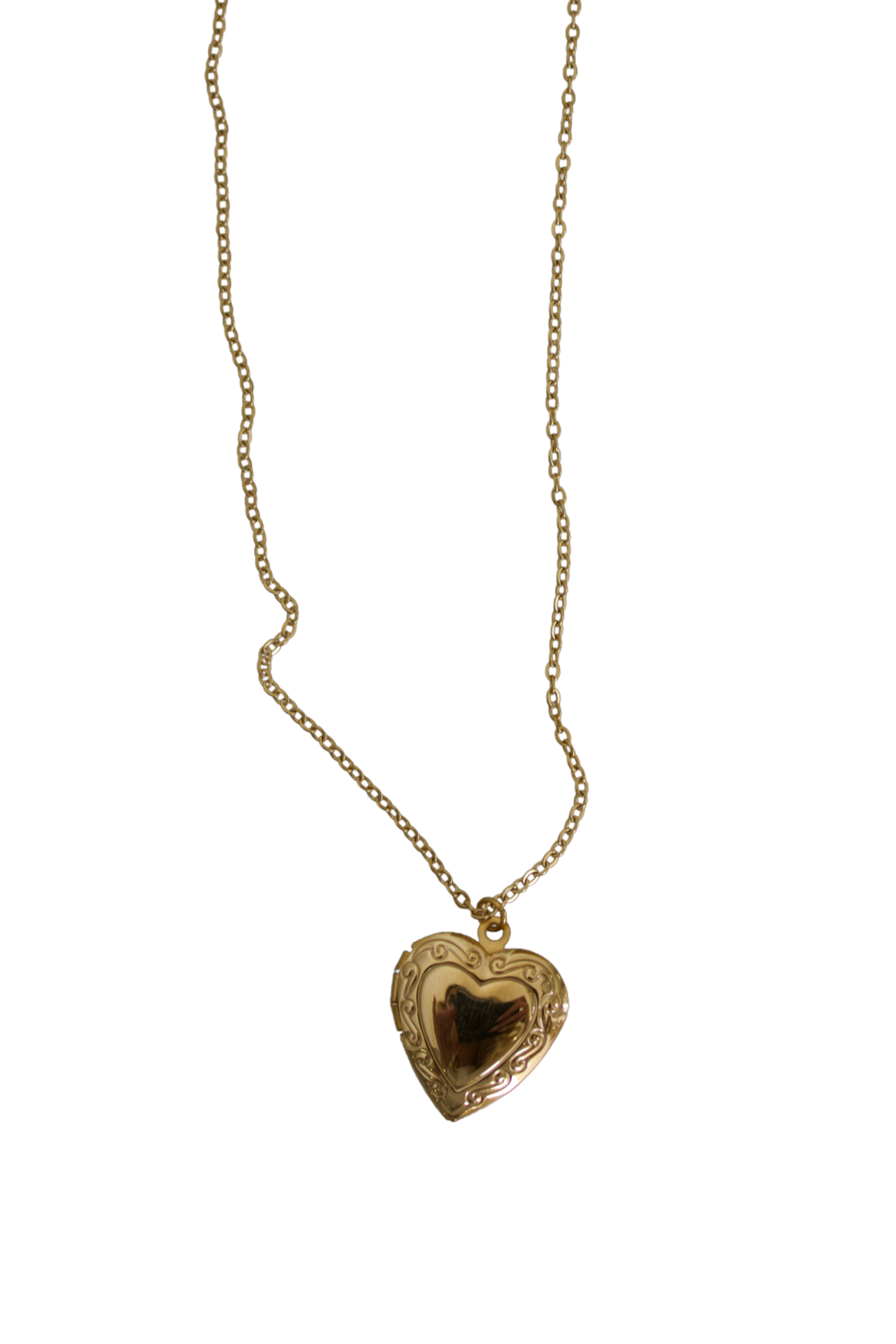 18K Large Locket Heart Necklace