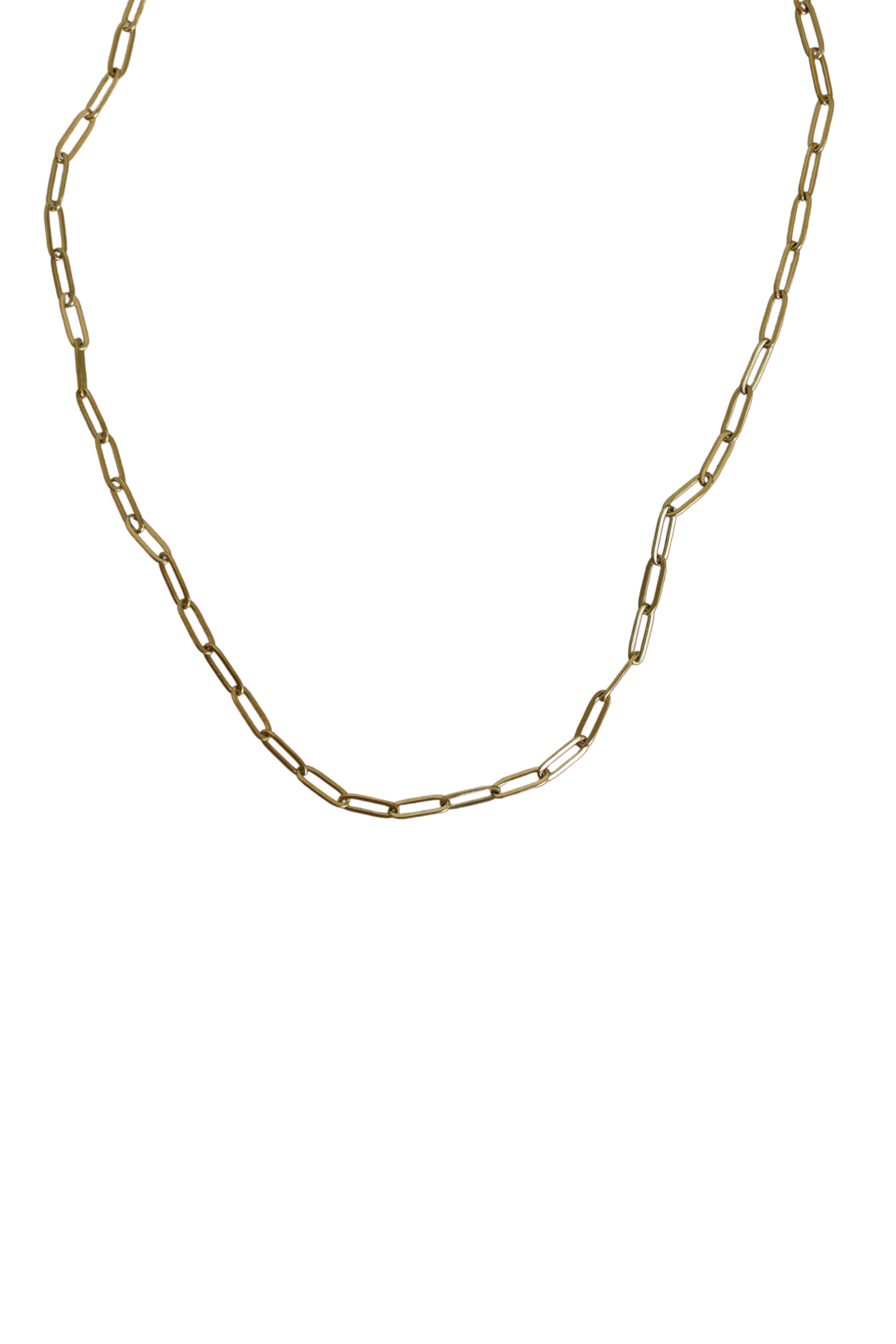 18K Thin Paperclip Necklace