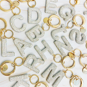 It Girl Glam Initial Key Chain - Clear
