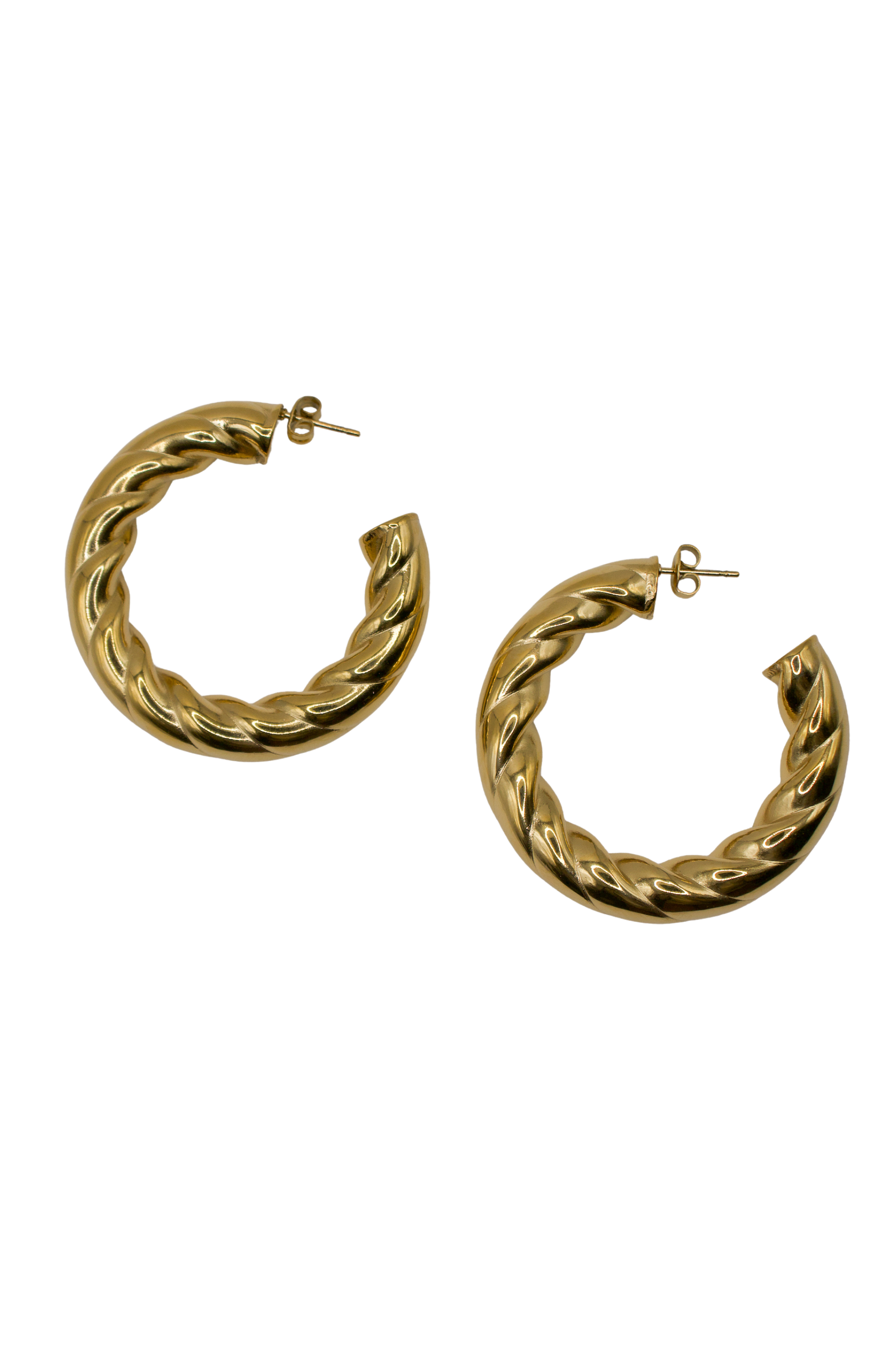 18K Freya Twisted Hoop Earrings