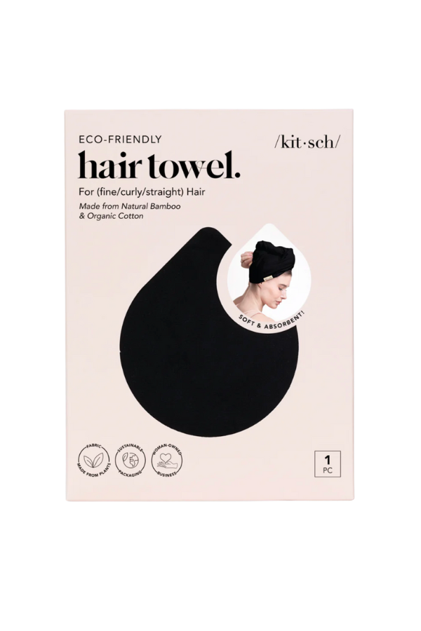 KITSCH - Eco-Friendly Hair Towel - Black