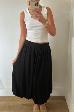 Bubble Midi Skirt - Black