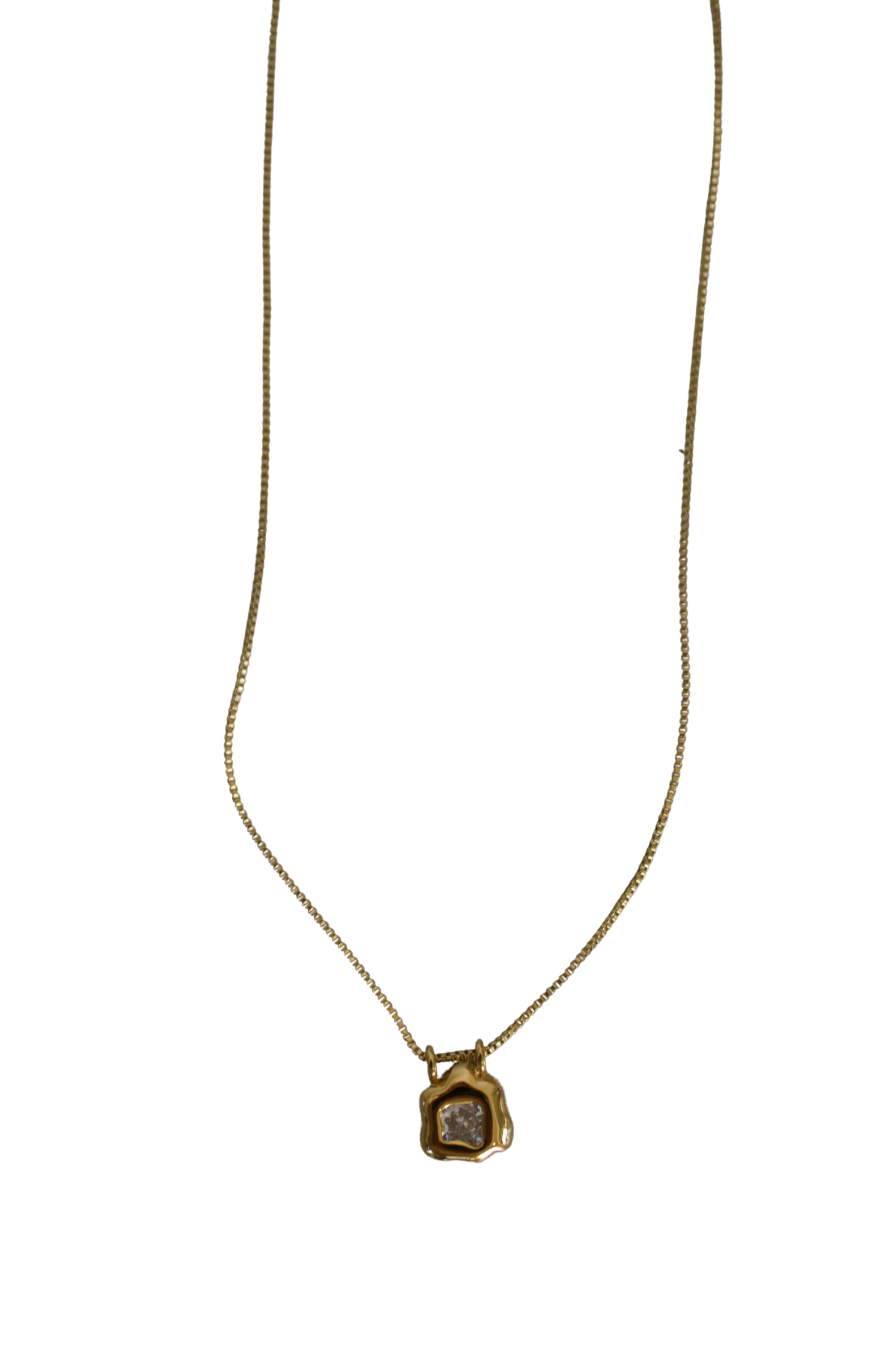 18K Diamond Bezel Necklace