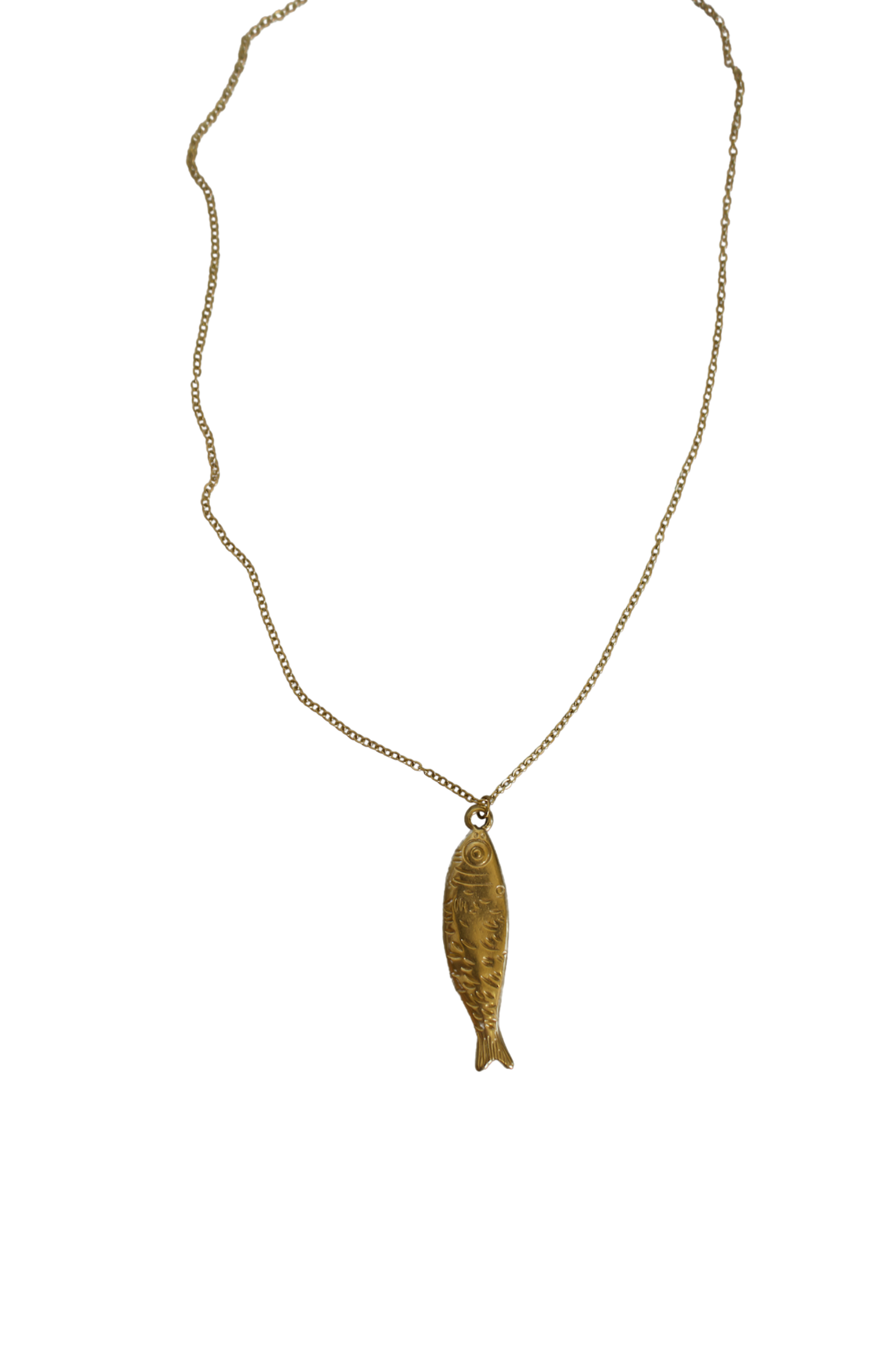 18K Fish Pendant Statement Necklace