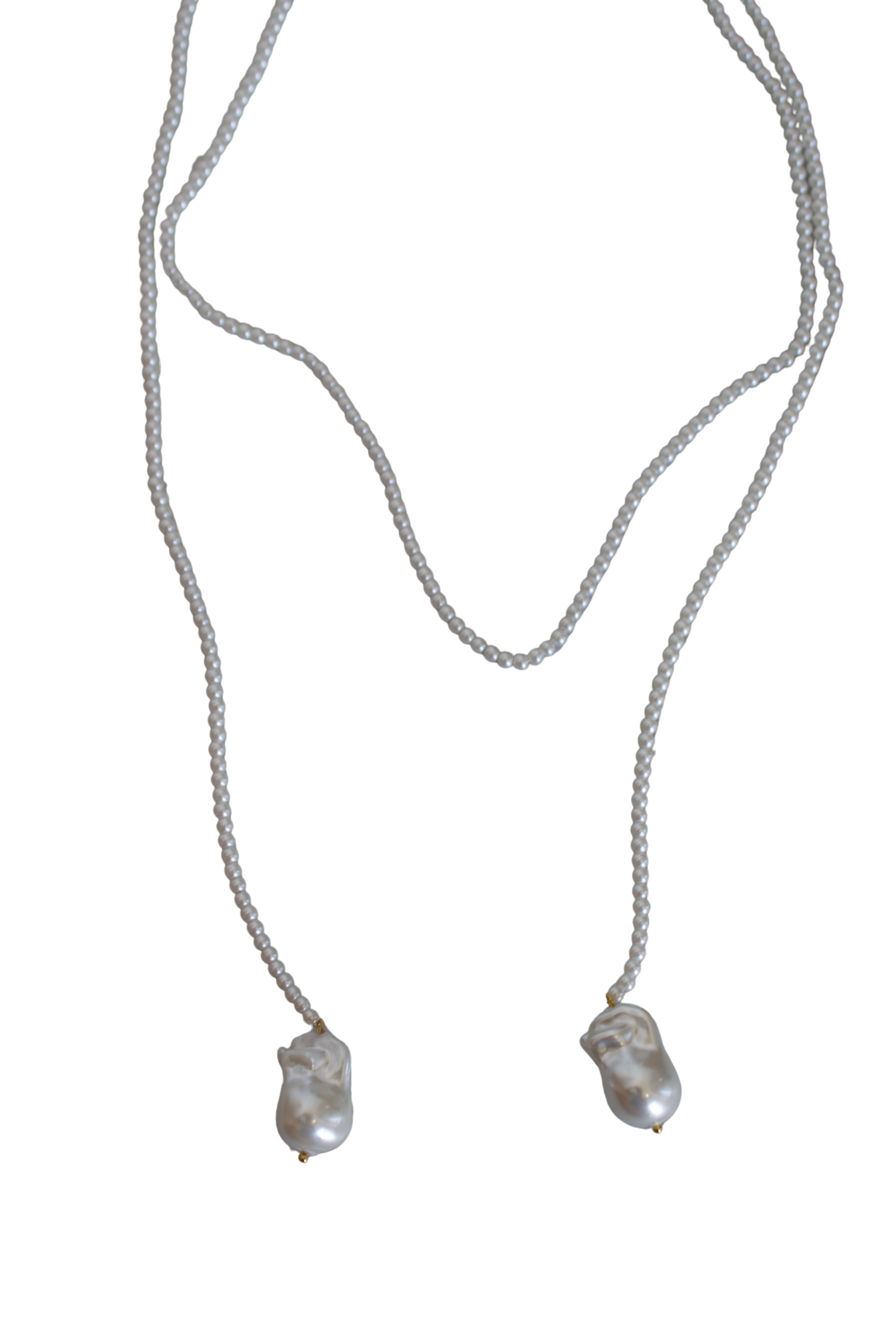 18K Pearl Lariat Necklace