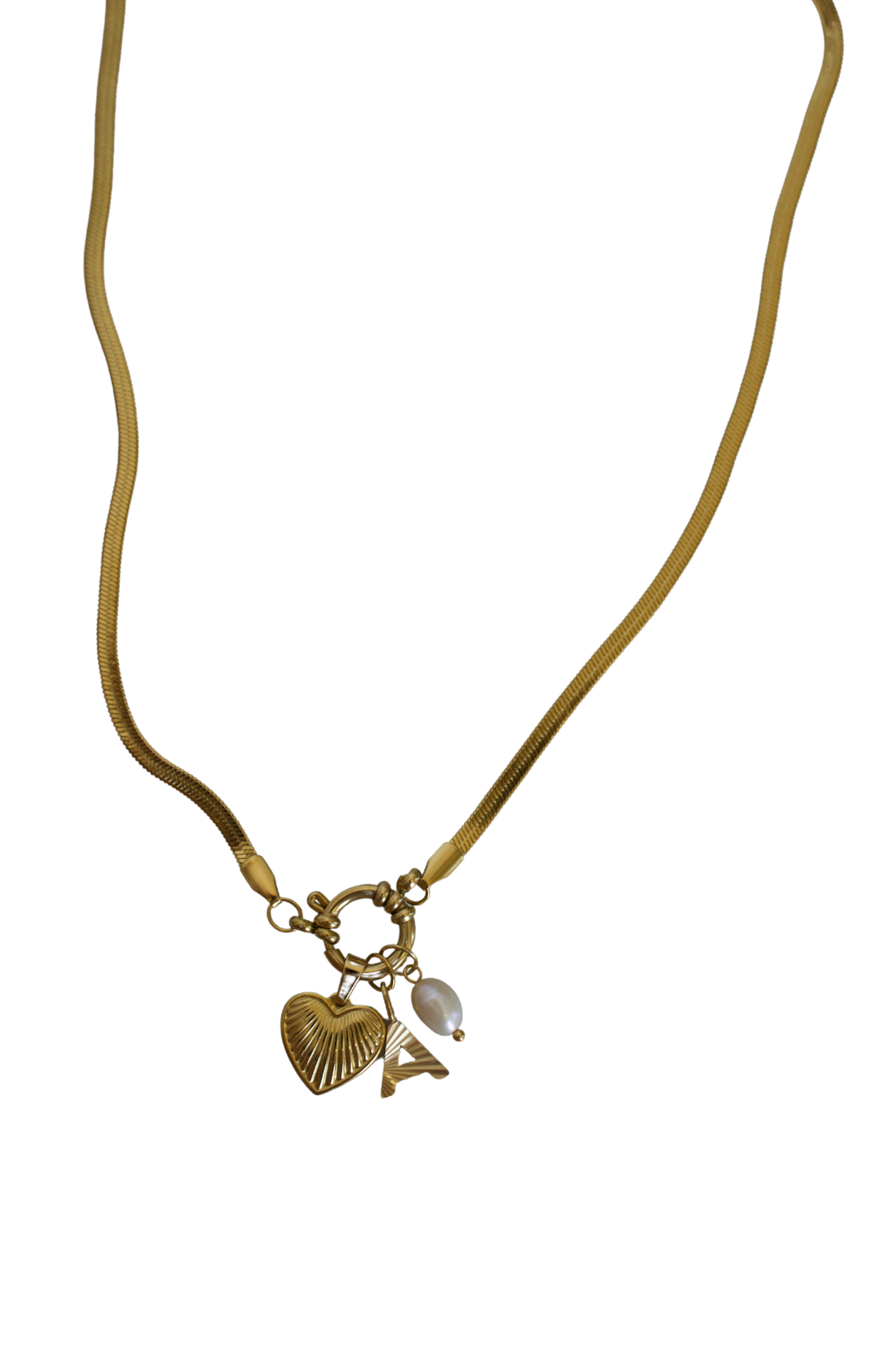 18K Triple Charm Initial Necklace
