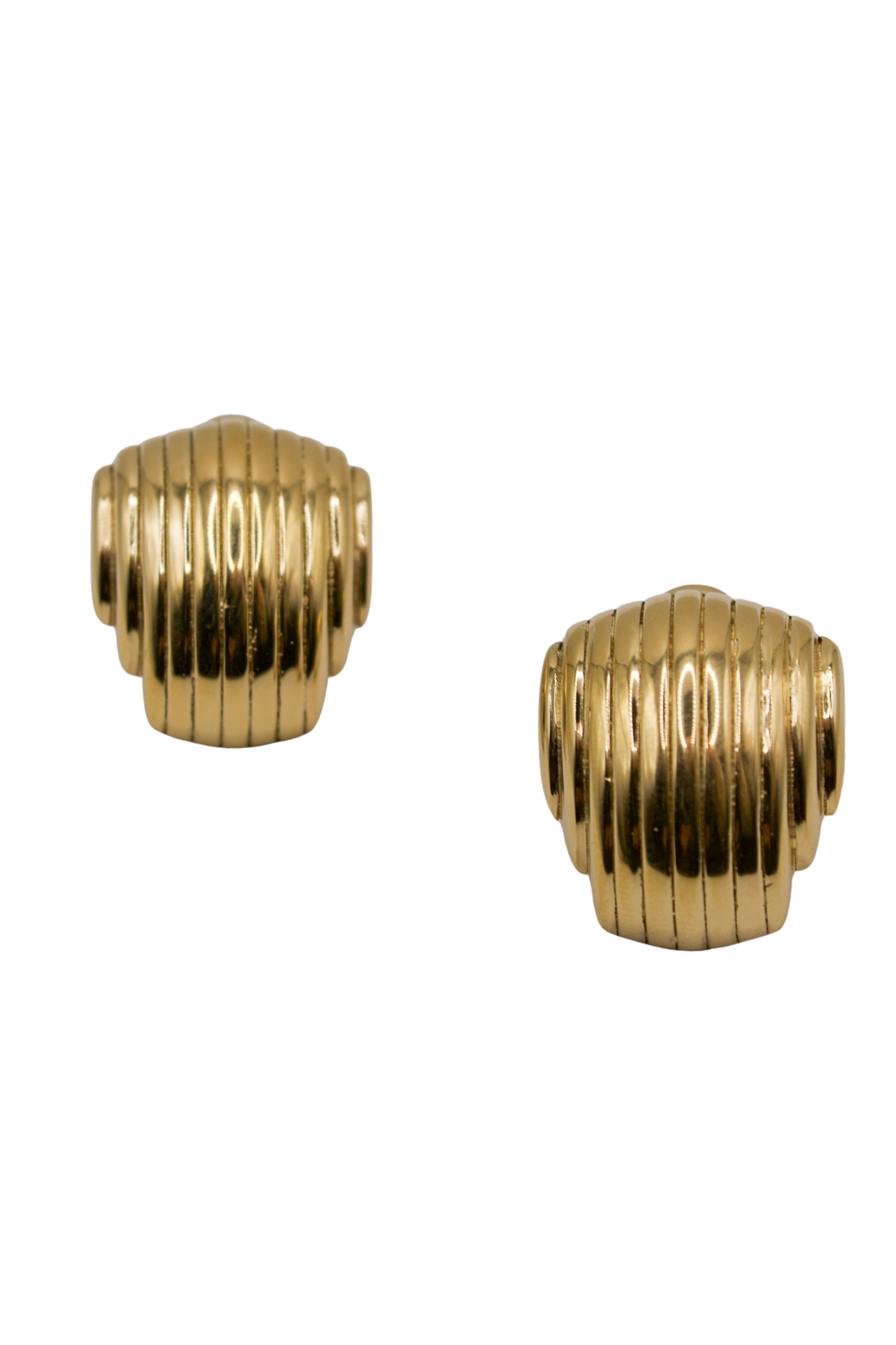 18K Ribbed Statement Earrings