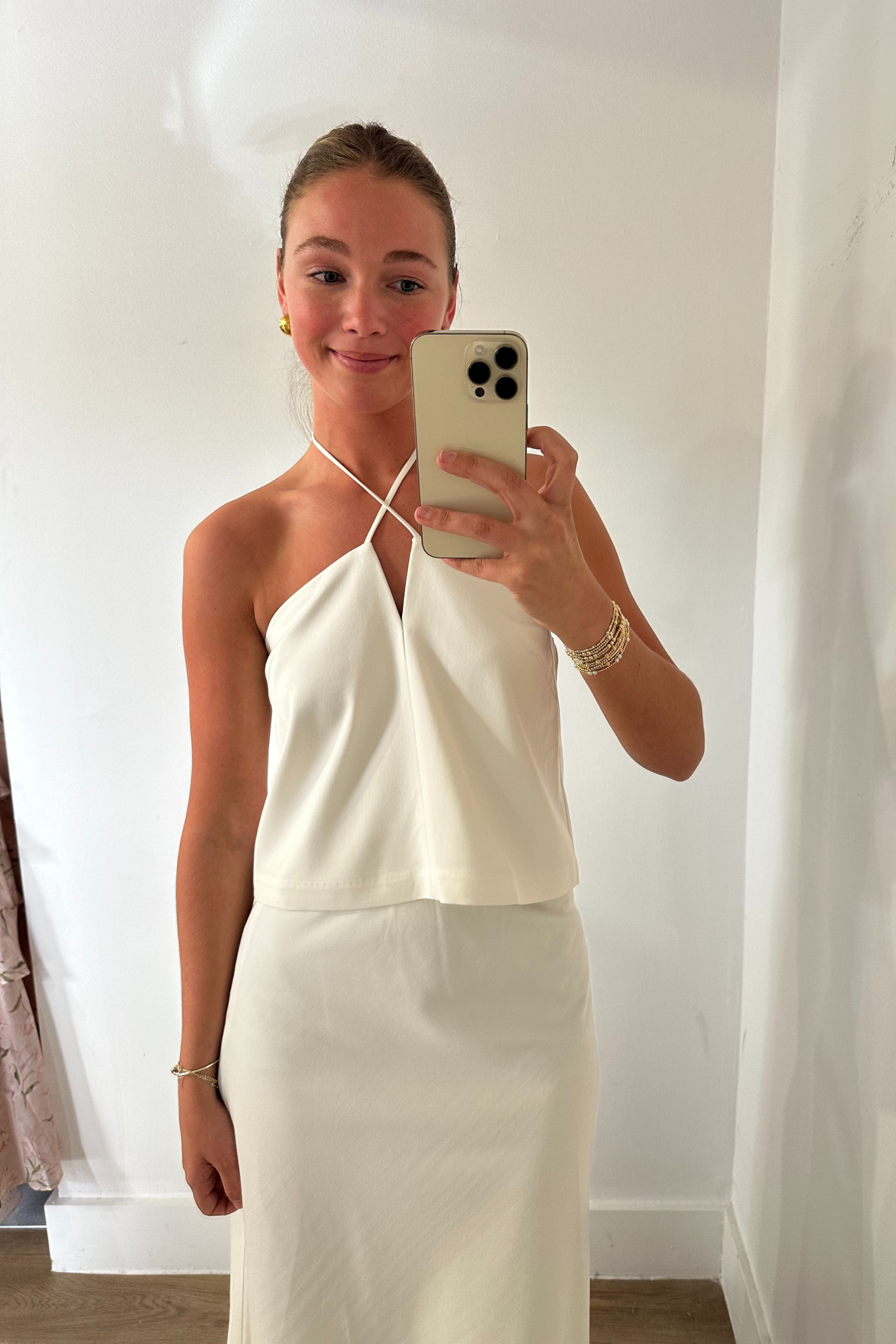 Tatum V-Neck Top - White