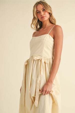Chloe Bow Midi Dress - Cream