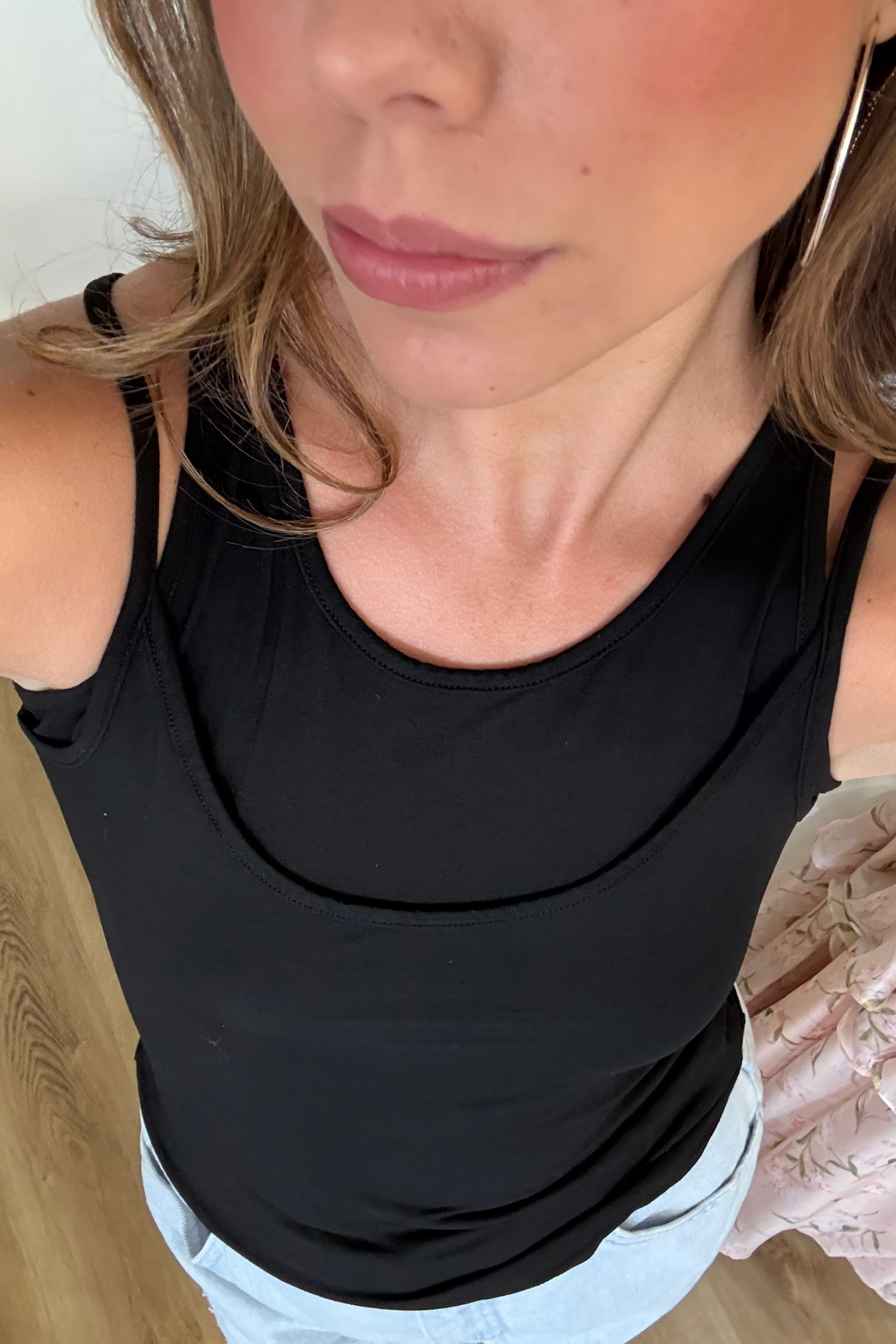 Gabbriette Layered Tank Top - Black