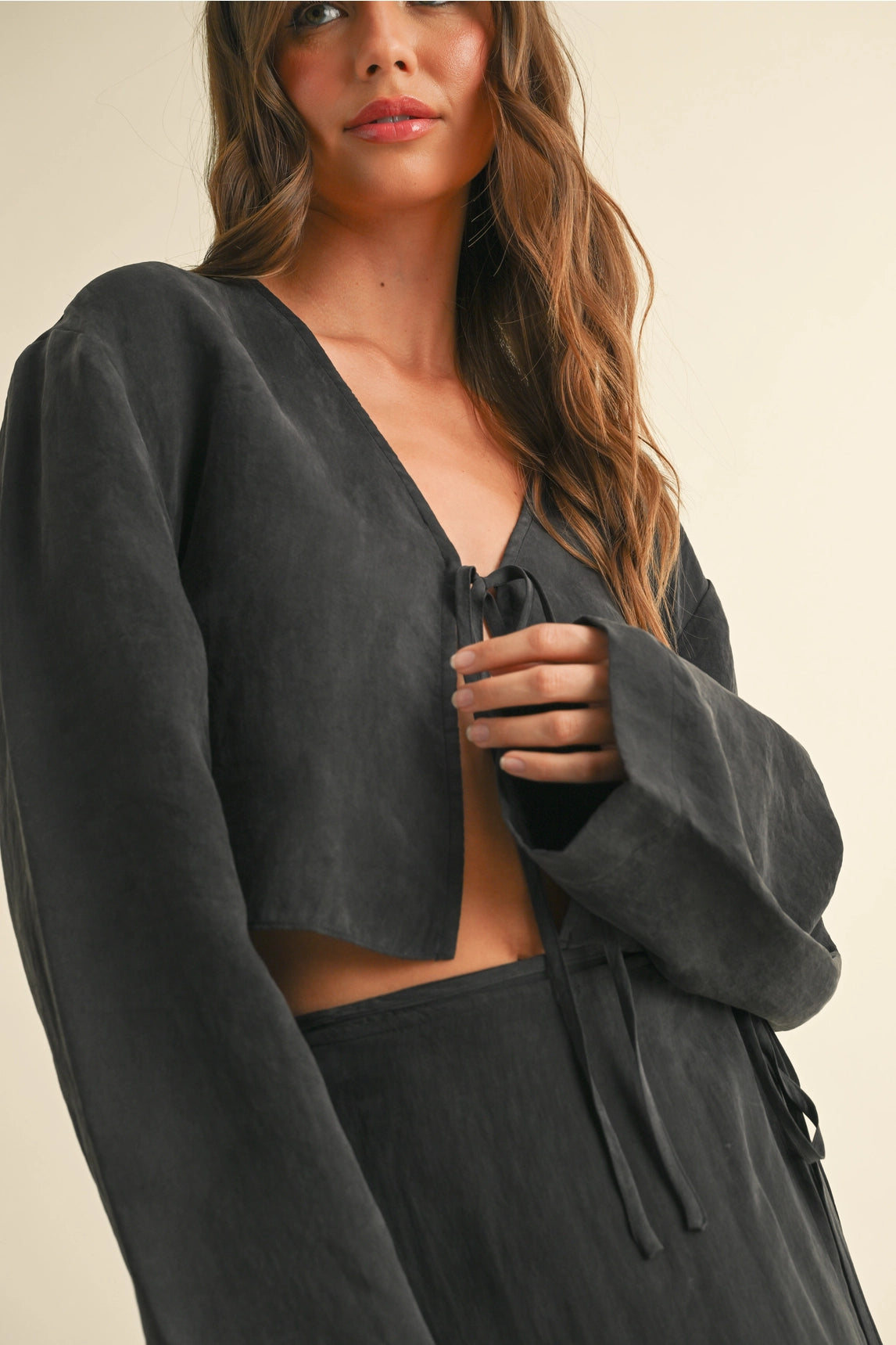 Tencel Tie Front Top