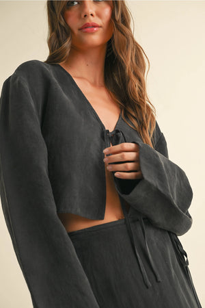 Tencel Tie Front Top