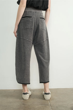 Vintage Washed Barrel Pants - Black