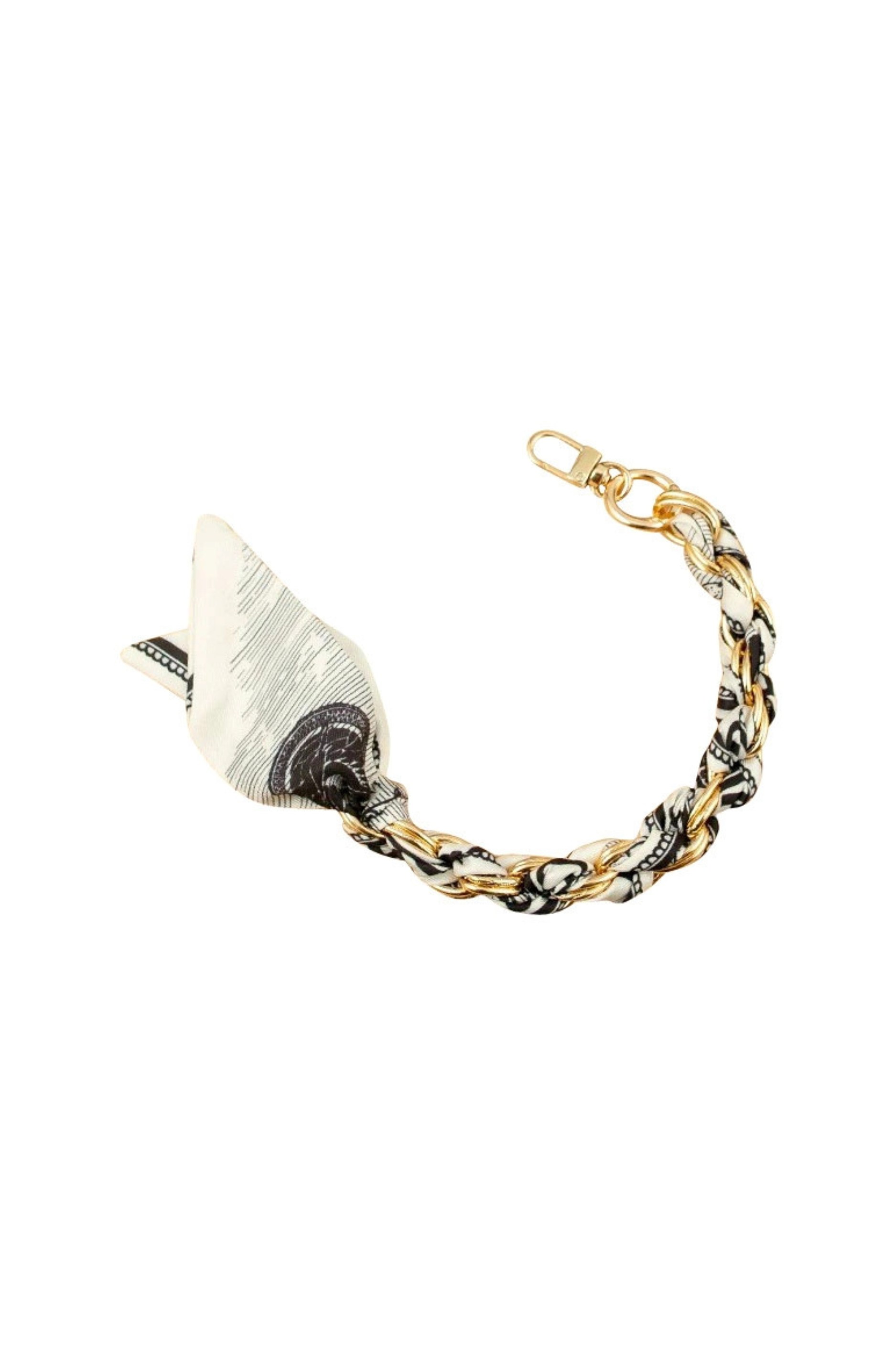 Gold Phone Chain - Black Scarf