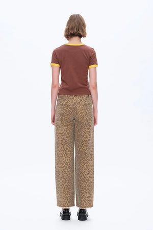 Mid Rise Leopard Jeans