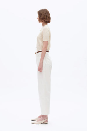Super High Rise Barrel Leg Denim Jeans - White