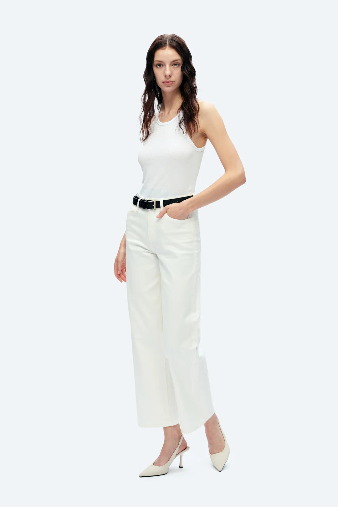 High Rise Wide Leg Denim Jeans