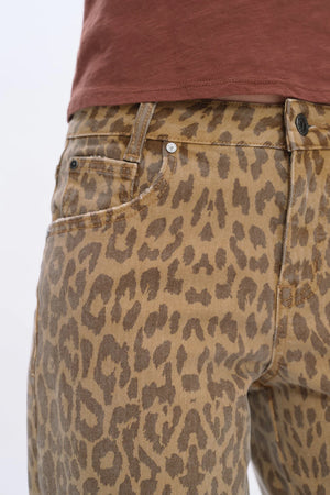 Mid Rise Leopard Jeans