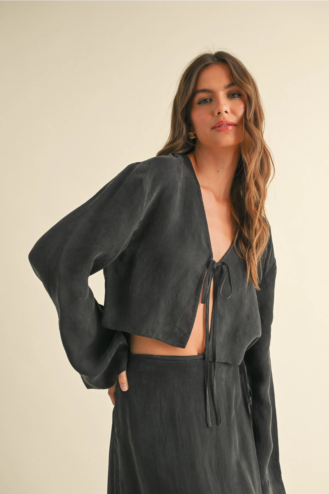 Tencel Tie Front Top