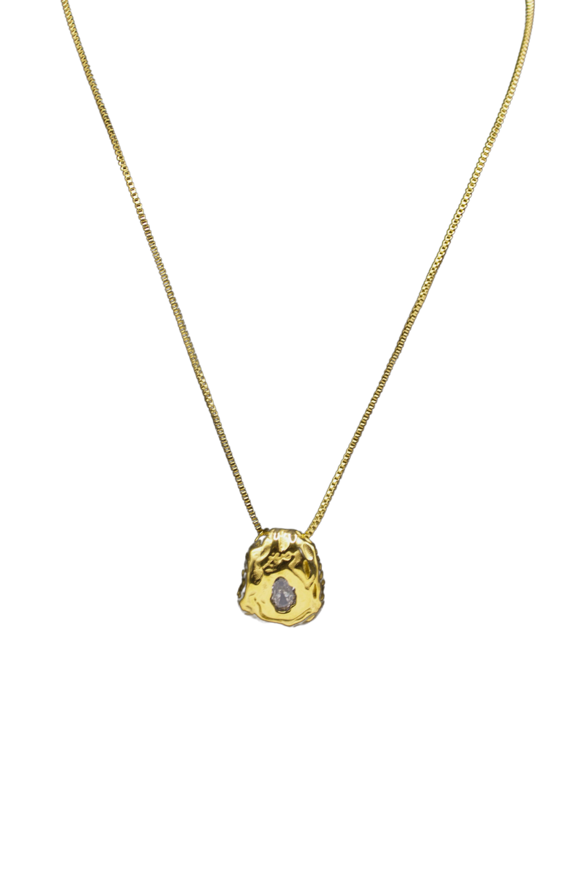 18K Blakely Diamond Bezel Necklace