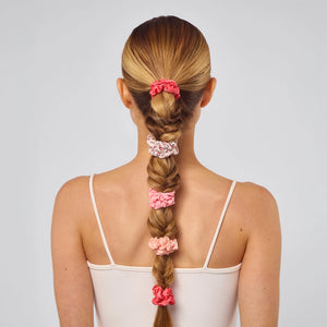 KITSCH Ruched Satin Scrunchies 5pc Set - Cherry