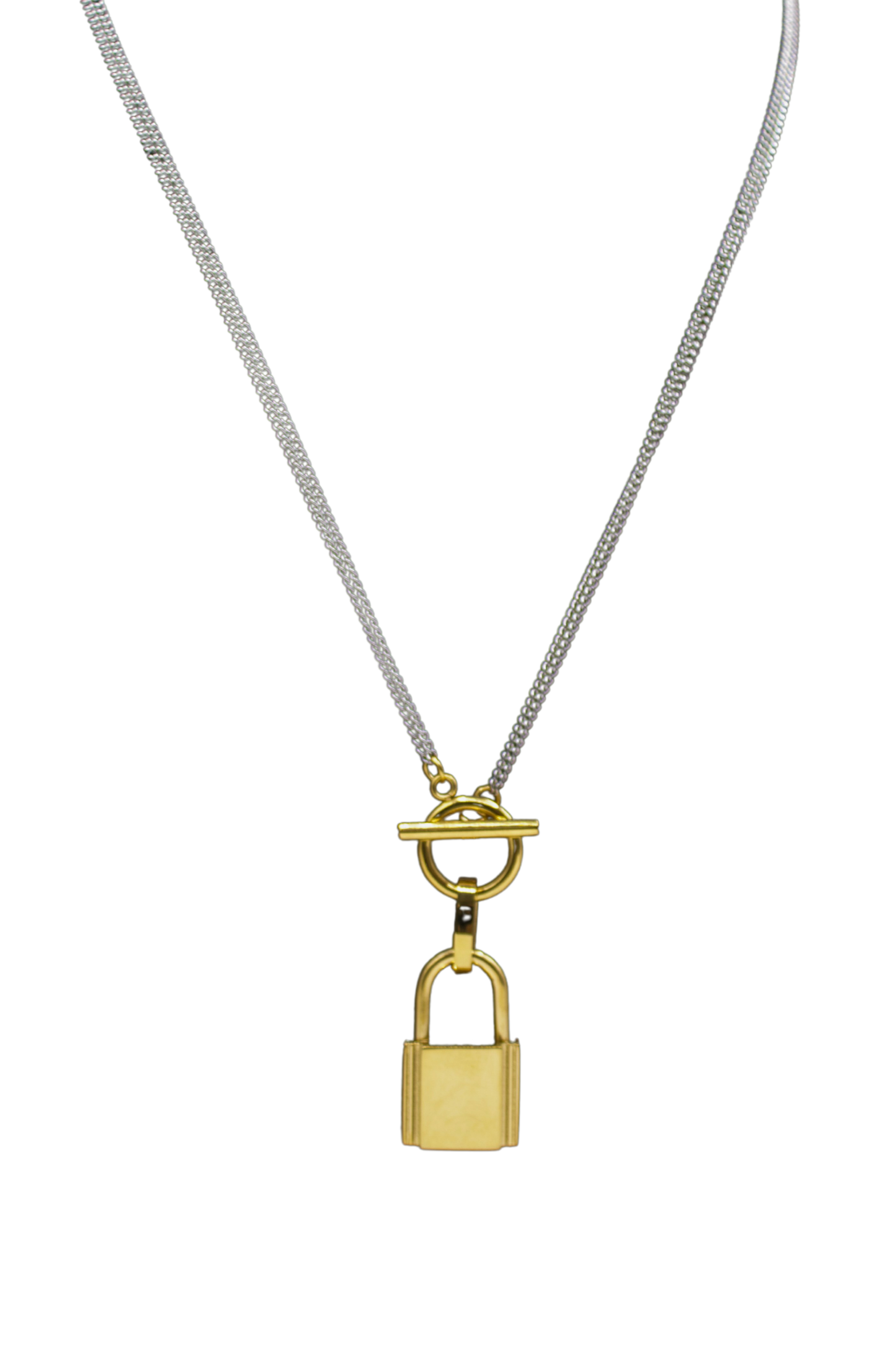 18K Lock Charm Necklace