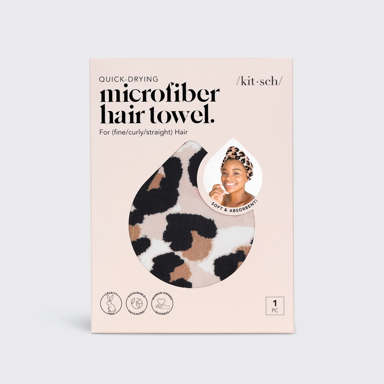 KITSCH - Quick Drying Hair Towel - Leopard