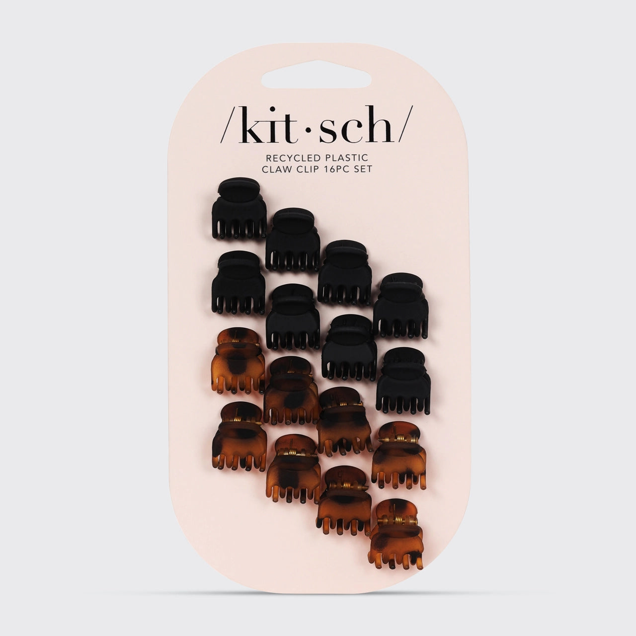 KITSCH - Mini Classic Claw Clips - 16pc - Black & Tort
