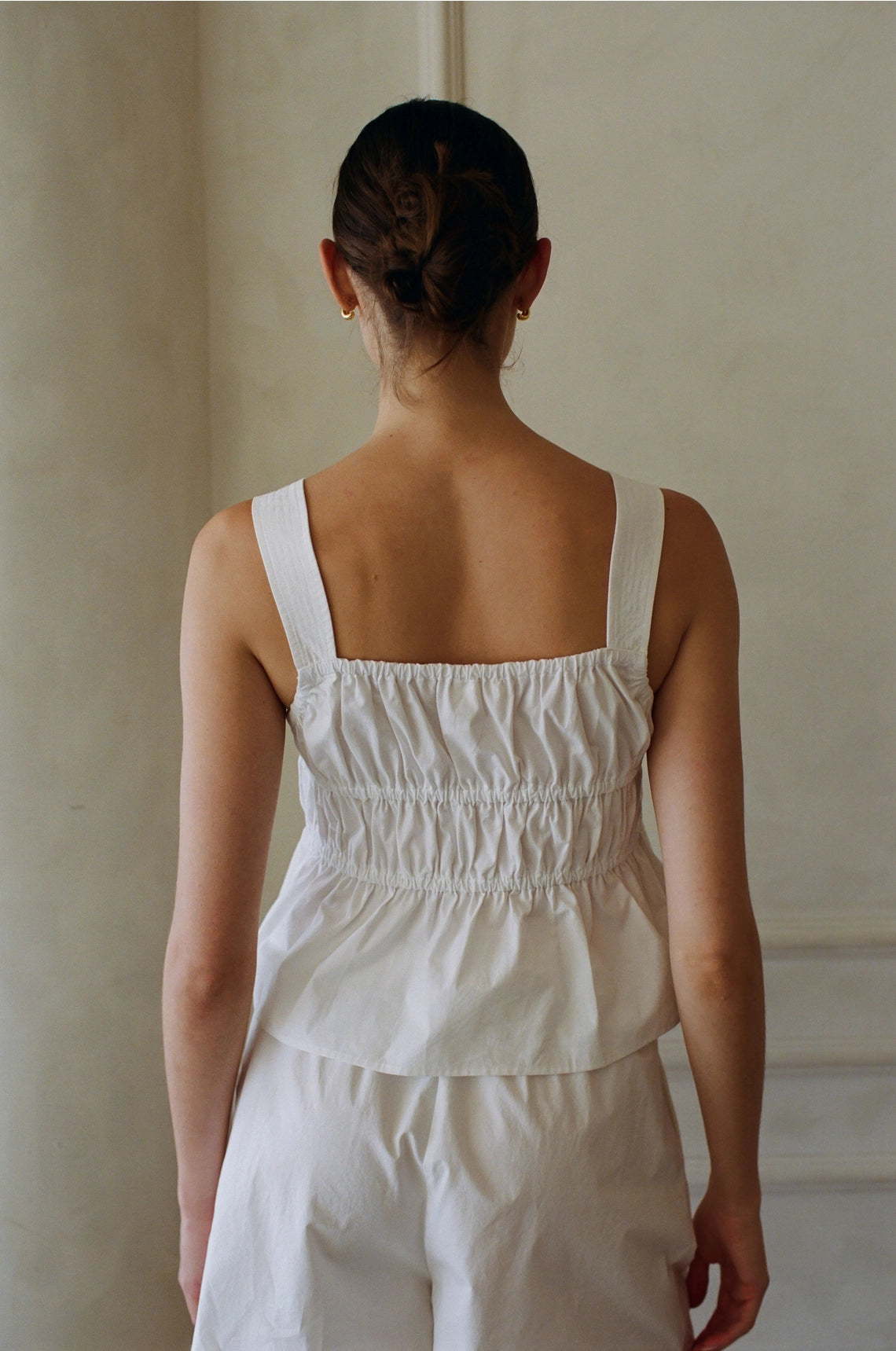 Woven Tiered Tank Top - White