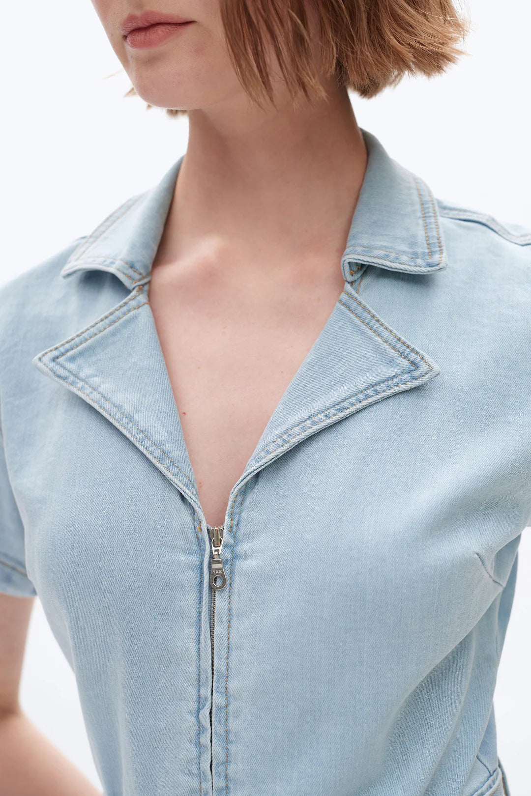 Mini Denim Romper - Light Blue