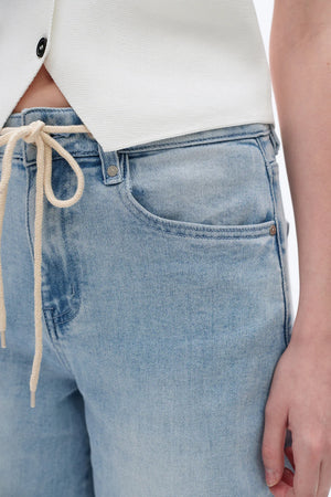 Drawstring Baggy Denim Jeans