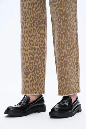 Mid Rise Leopard Jeans