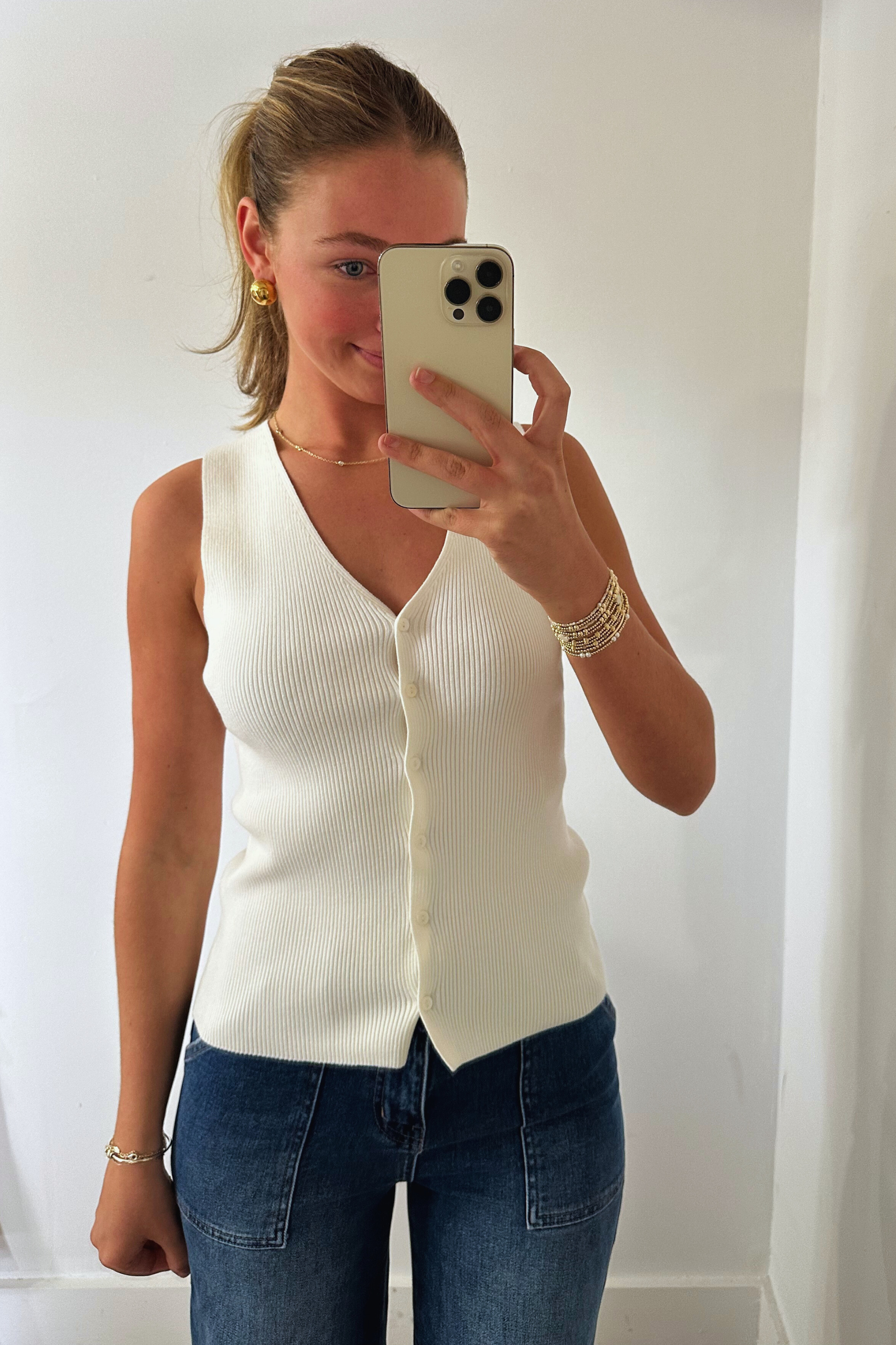 Eris Knit Vest - White