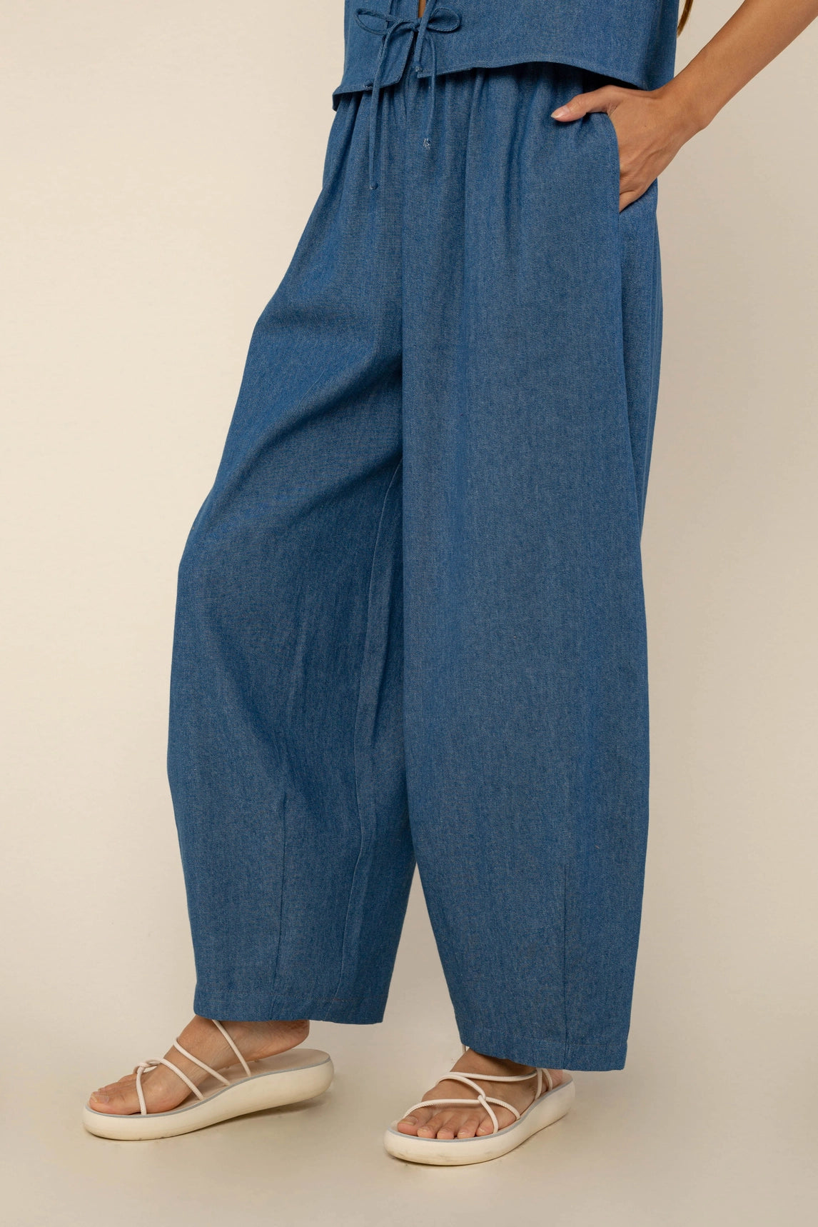 Denim Lantern Pants