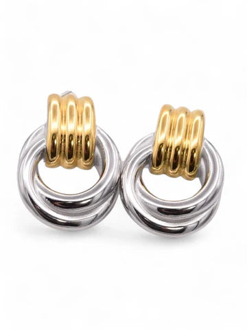 Farrah B Forget Me Knot Earrings - Mixed Metal