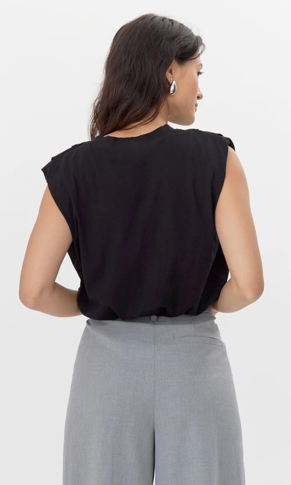 Alisa Jersey Bubble Top - Black