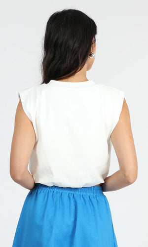 Alisa Jersey Bubble Top - White