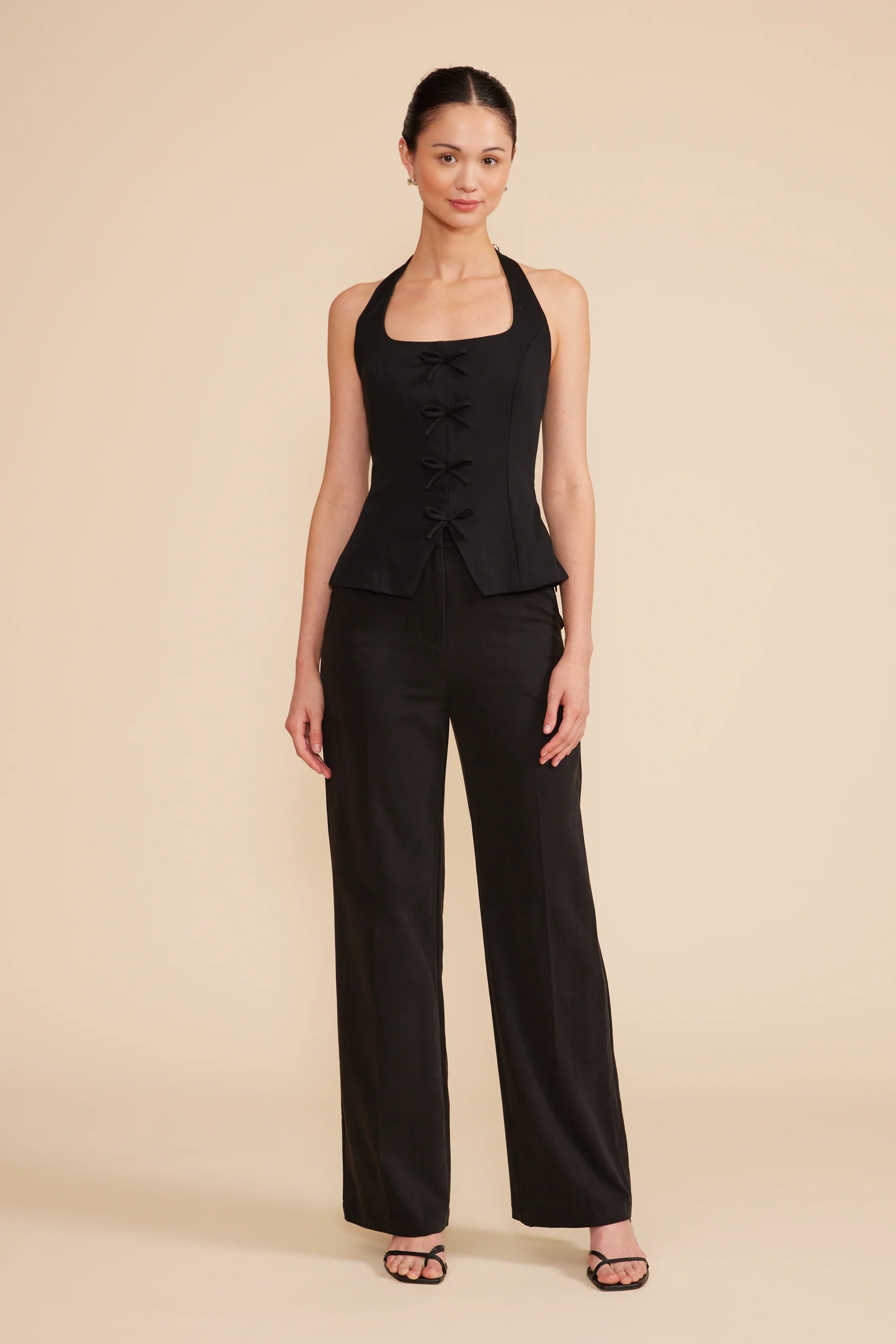 Clementine Halter Vest - Black