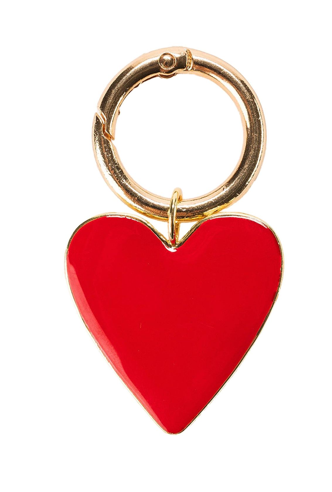 Enamel Heart Bag Charm - Red