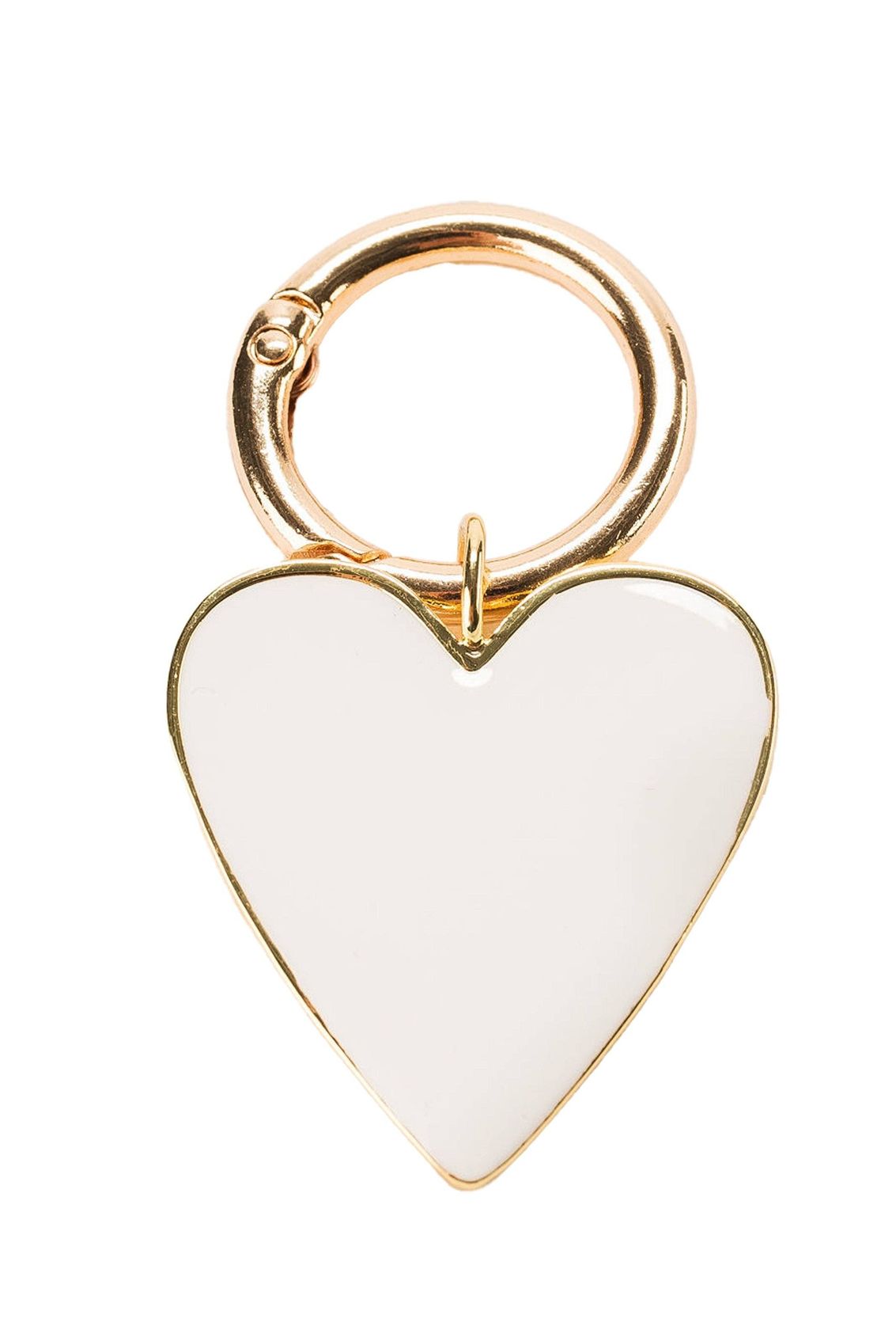 Enamel Heart Bag Charm - White