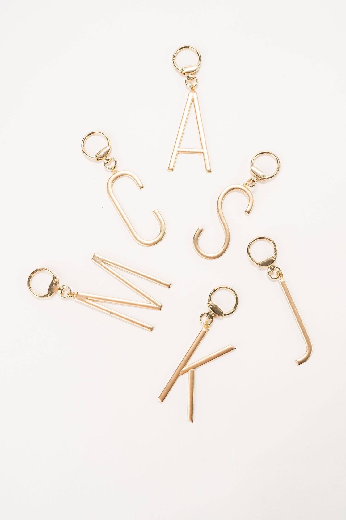 Gold Initial Bag Charm