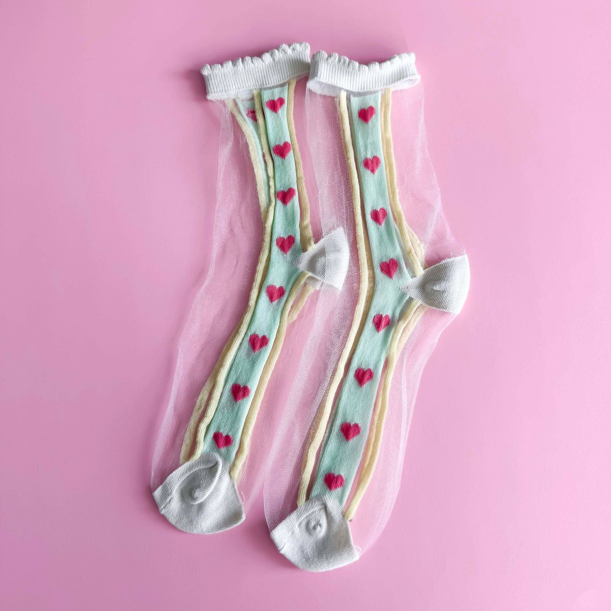 Ethereal Love Sheer Socks - Hearts