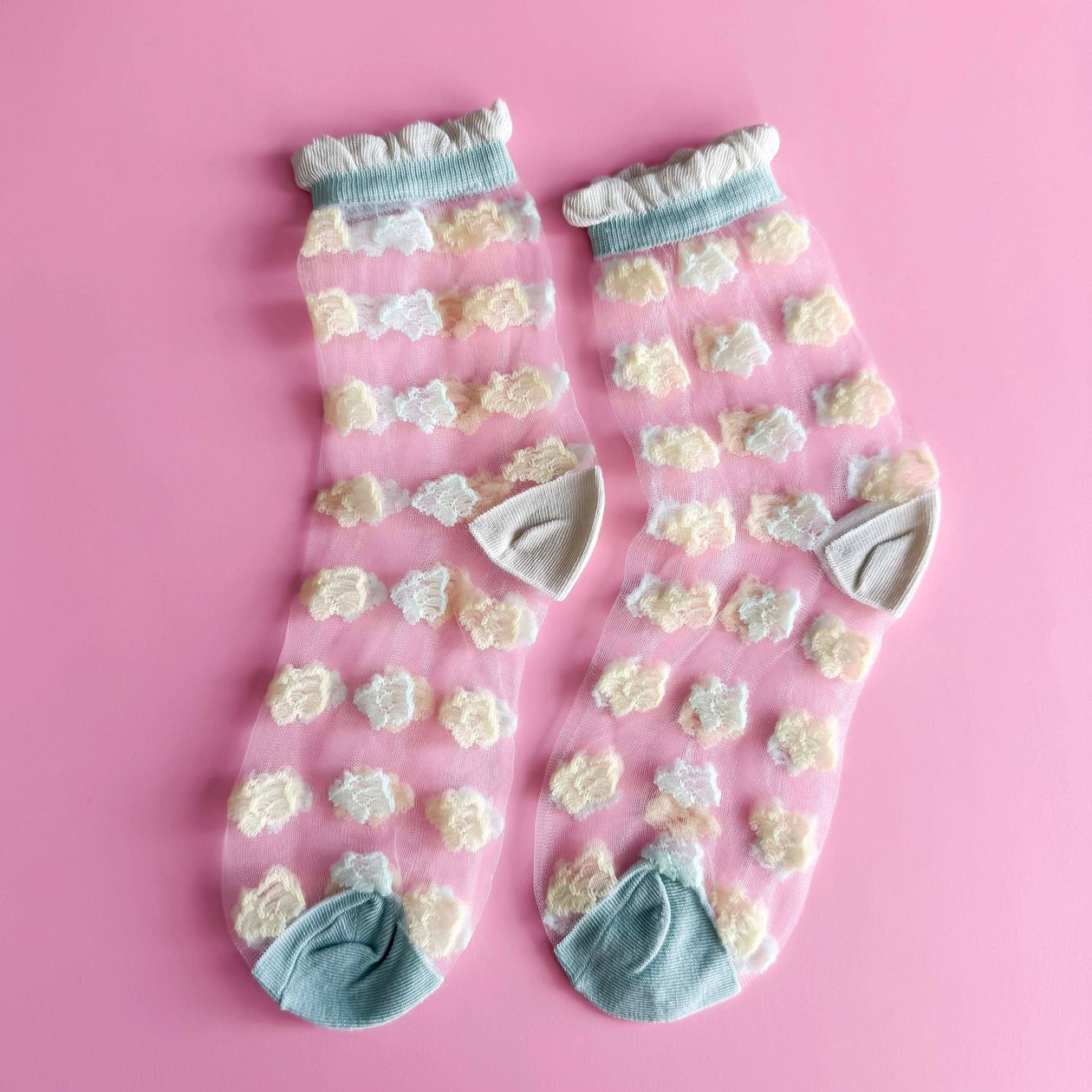 Ethereal Love Sheer Socks - Sheer Floral